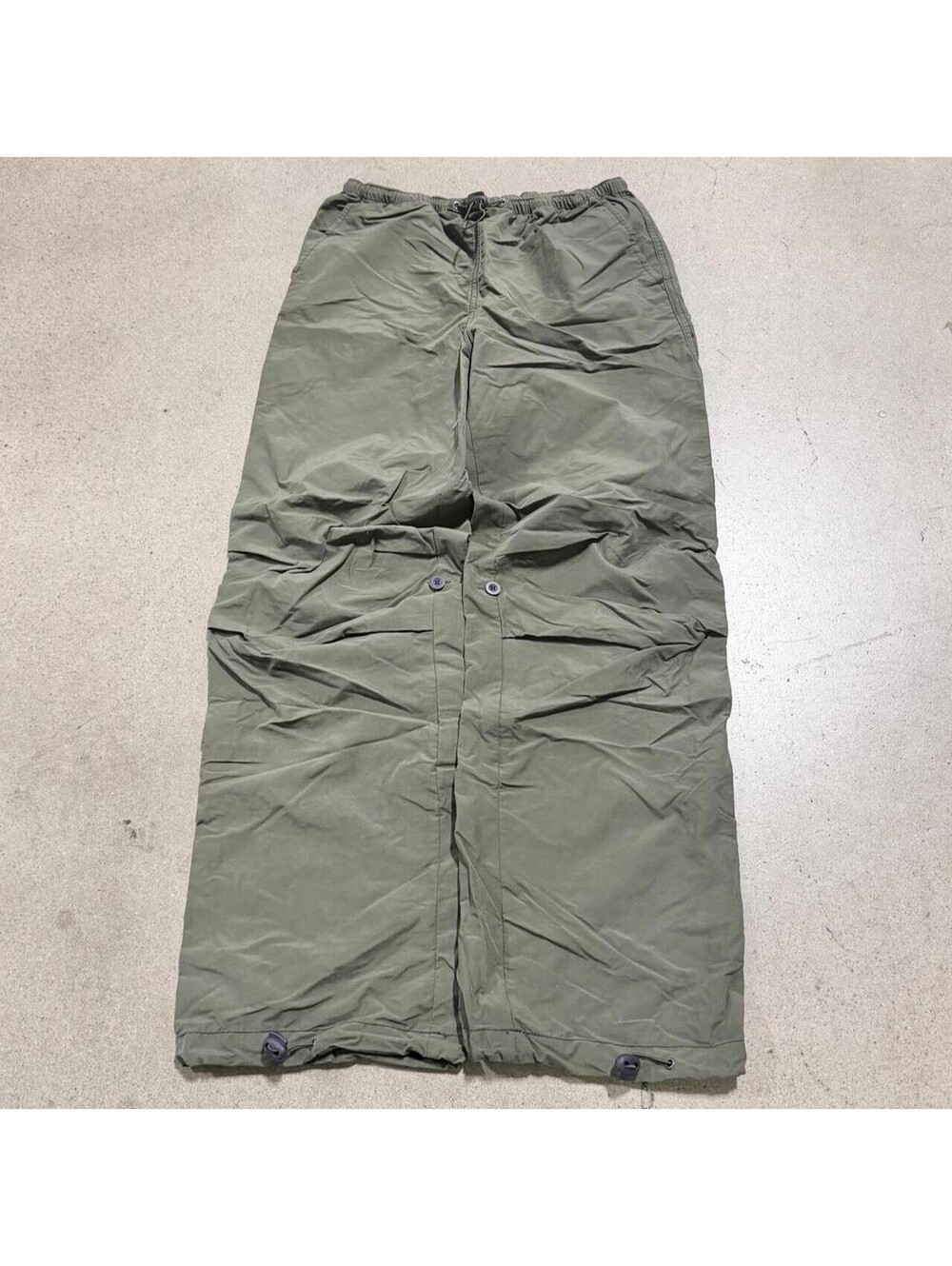 Y2K Express Army Green Baggy Nylon Roll Up Parachute Pants